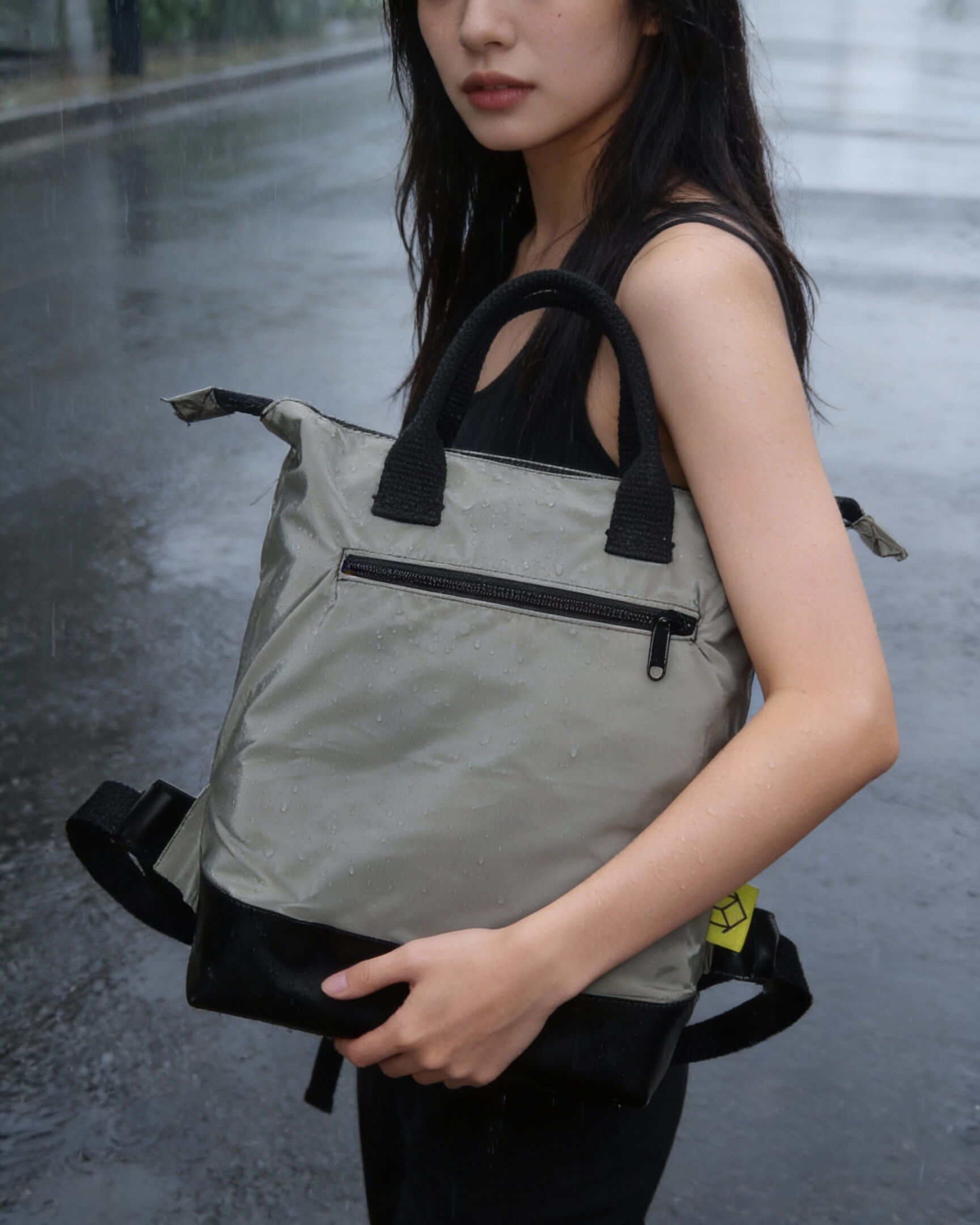 Sage Green Two-Tone Waterproof Backpack