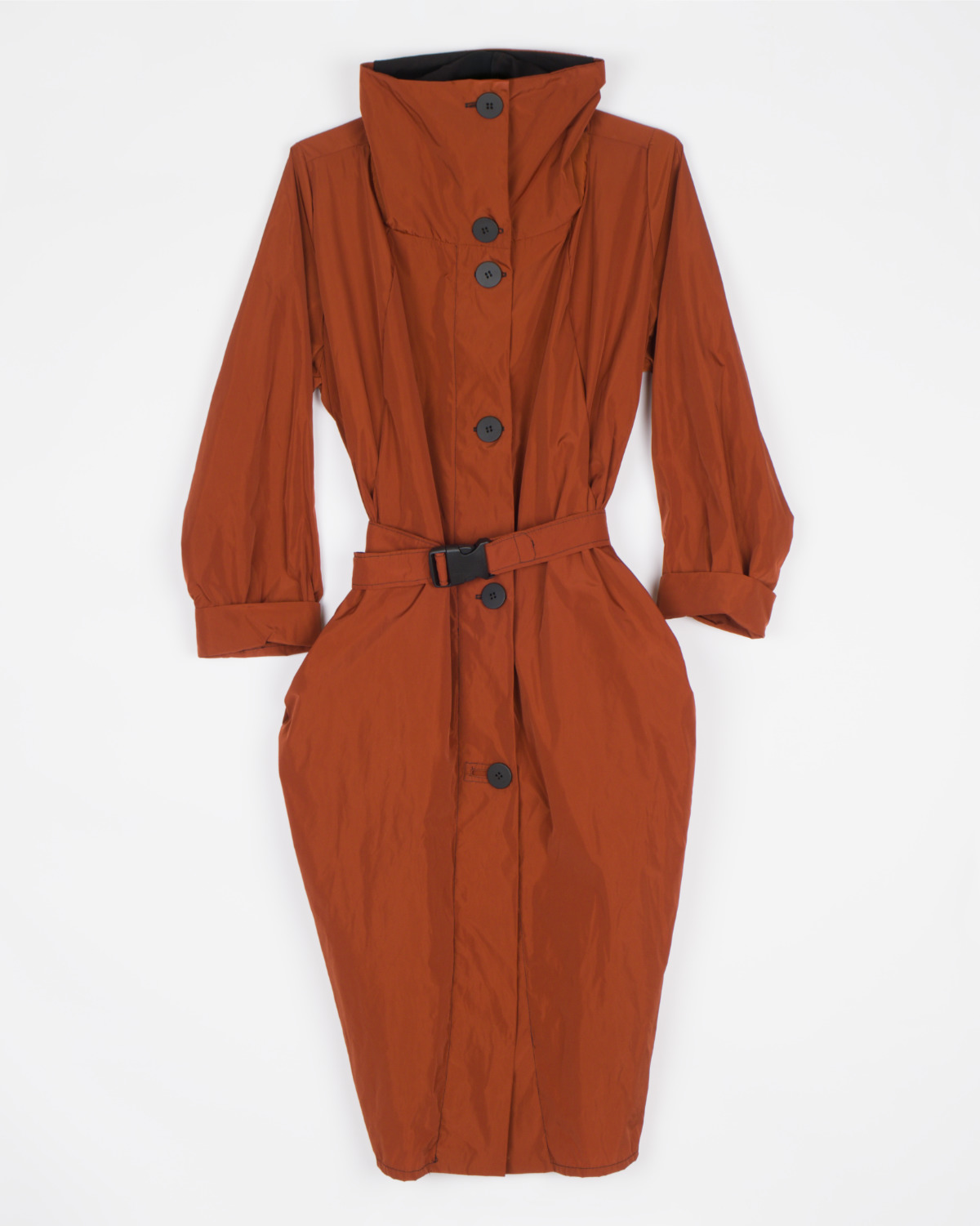 marrone capriolo trench coat