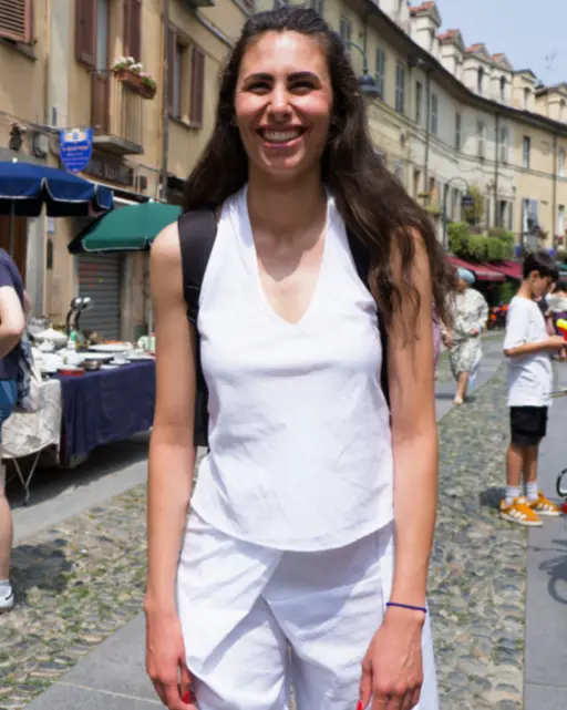 India white top and trousers