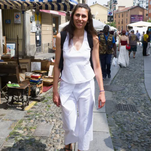 India white top and trousers