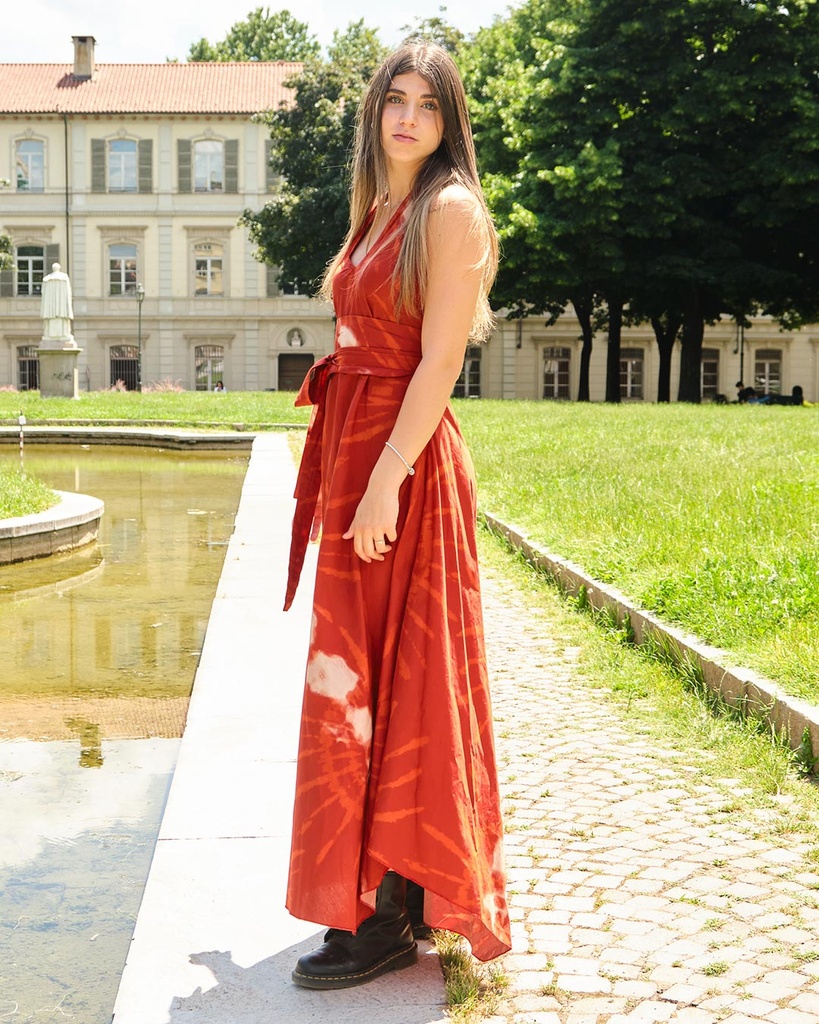 India Tie-Dye Long Dress