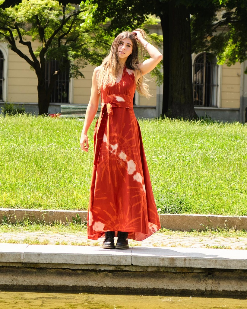 India Tie-Dye Long Dress