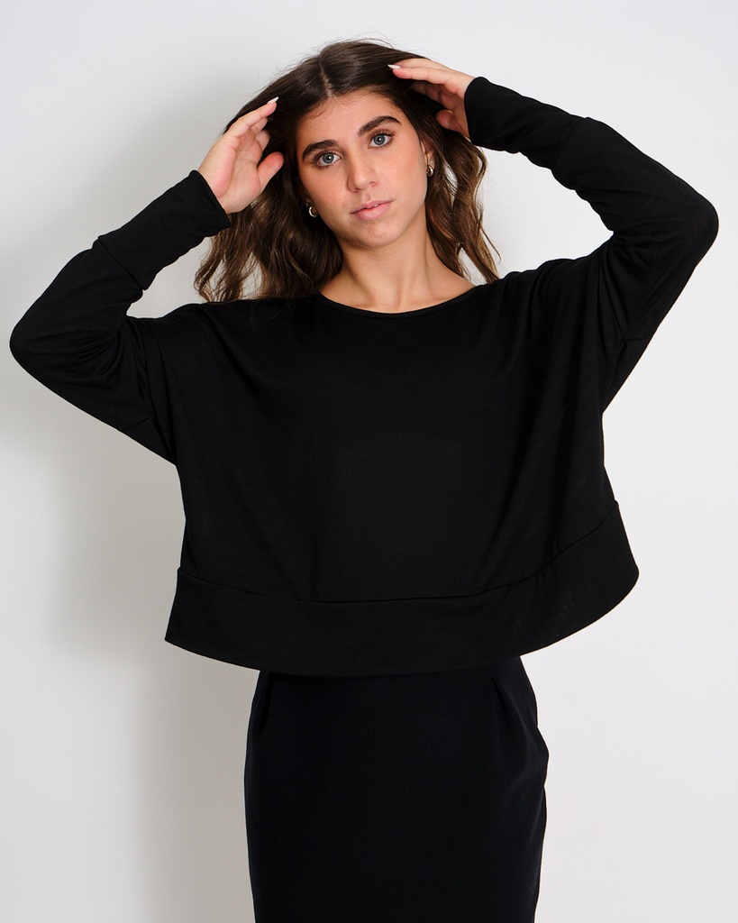 ISA Black Wool Blouse