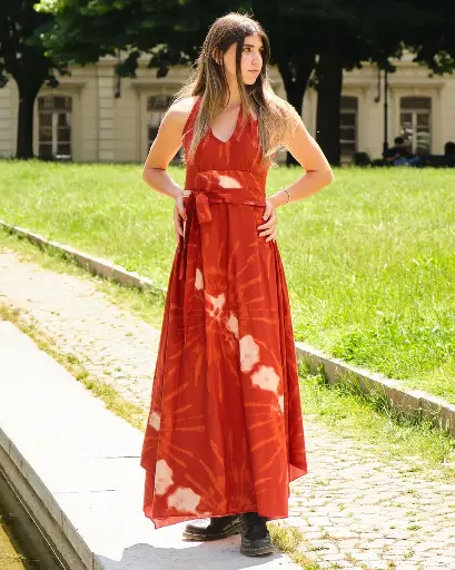 India Tie-Dye Long Dress