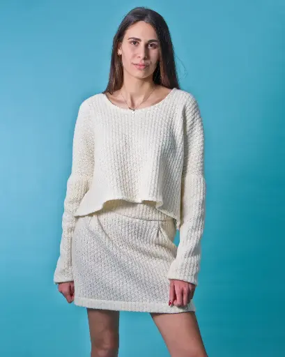 Virginia Textured Wool Skirt