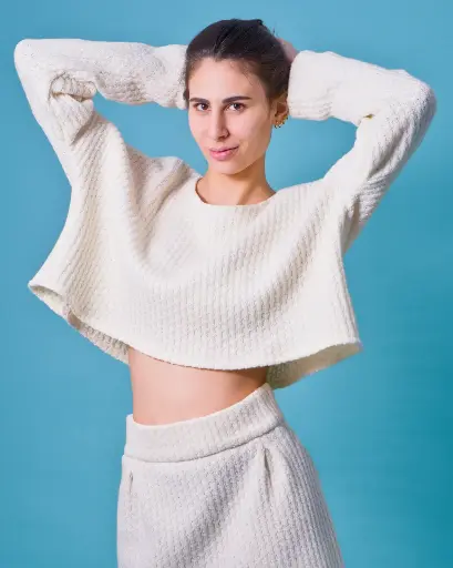 ISA Textured White Blouse